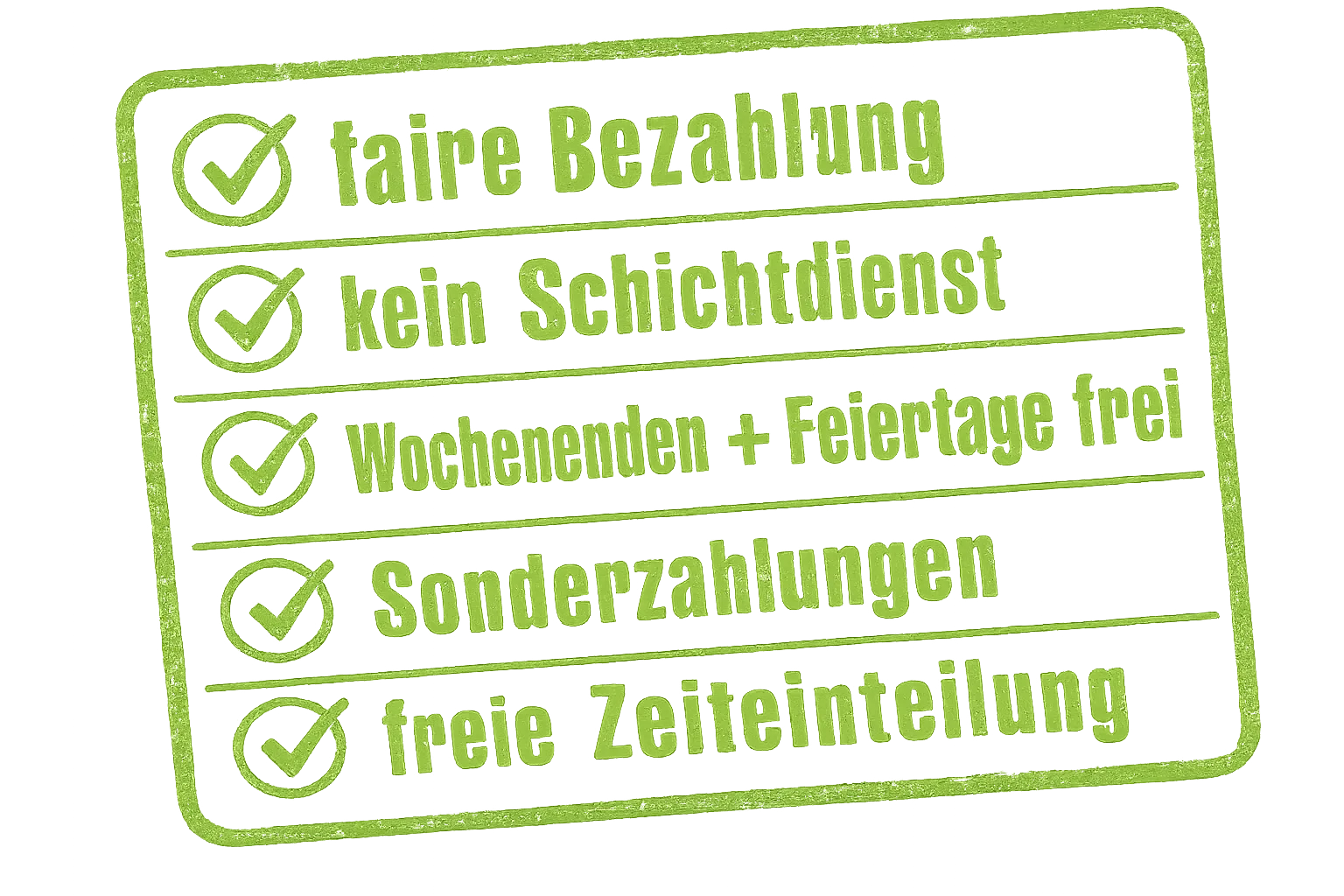 Curano Alltagsbegleitung – Gesundheitsdienst – Dieses Bild zeigt wichtige Beschäftigungsvorteile, die häufig hervorgehoben werden, um eine positive Work-Life-Balance im deutschsprachigen Raum zu fördern: